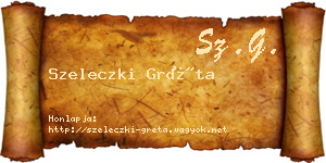 Szeleczki Gréta névjegykártya